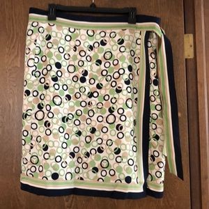 Talbots silk wrap skirt